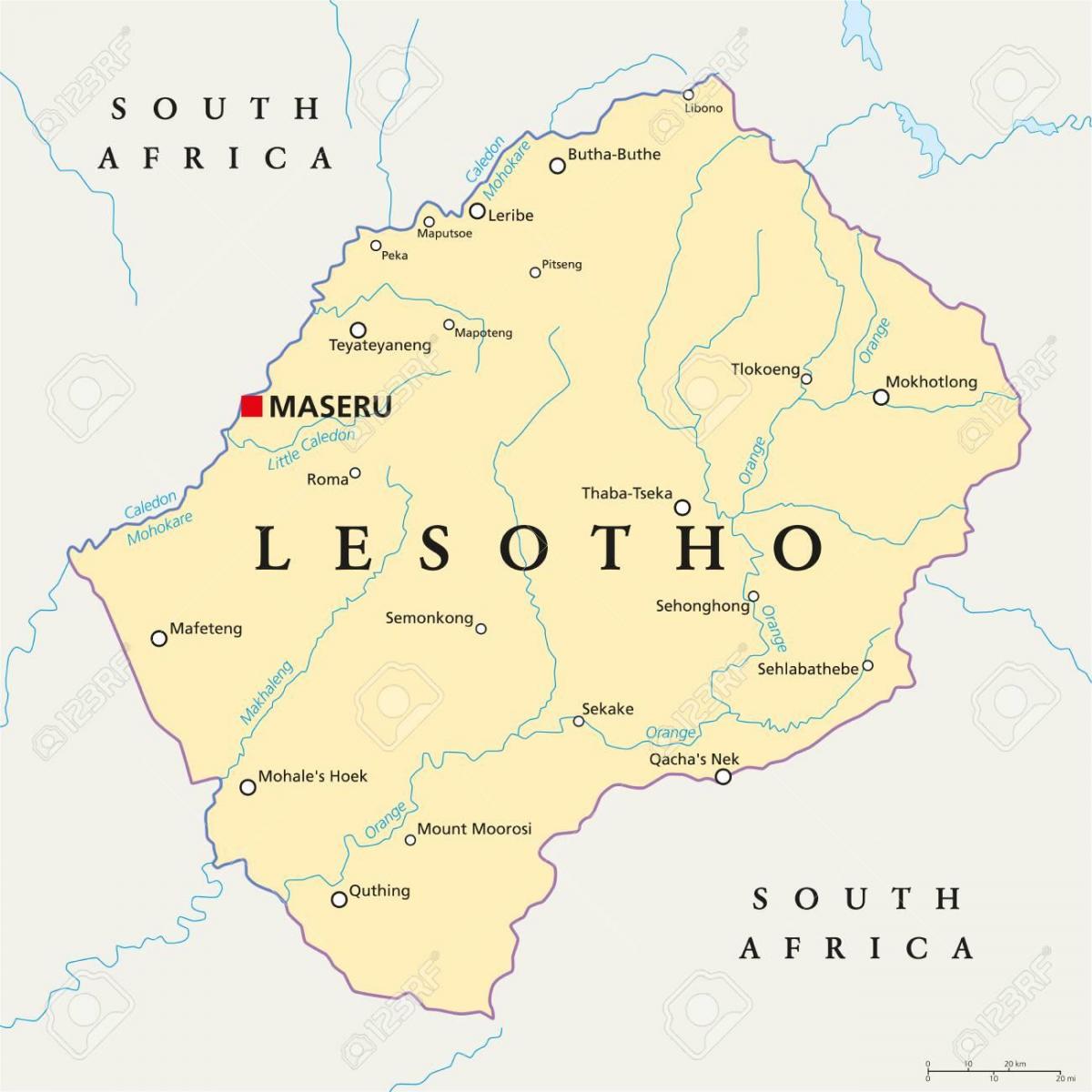 kaart van maseru Lesotho