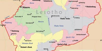 Die kaart van Lesotho